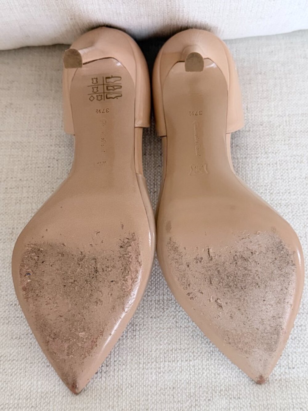 Gianvito Rossi Bree Leather and PVC peep-toe Pumps - Glass Nude - Size 37.5 - Picture 6 of 11